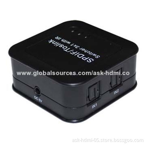 3 x 1 HDMI Digital Audio Switcher with 5V DC/500mA Power Supply